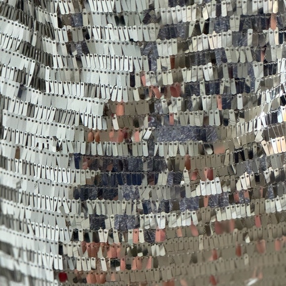 FREE PEOPLE x Intimately FP Disco Fever Mini Slip Silver Sequin Mesh Dress - Picture 10 of 15